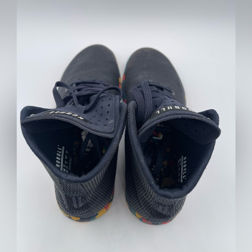NOBULL Black High-Top Trainers with Colorful Patterned Sole - Picture 3 of 8